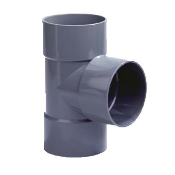 PVC T-stuk 40mm 3x lijmmof 90° grijs | CVketel.nl