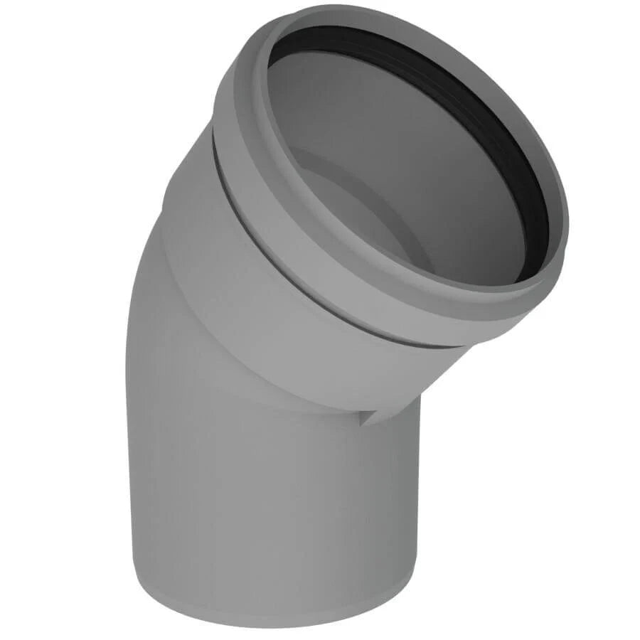 Burgerhout Twinline PP rookgas bocht 100mm 45° 400452144 CVketel.nl